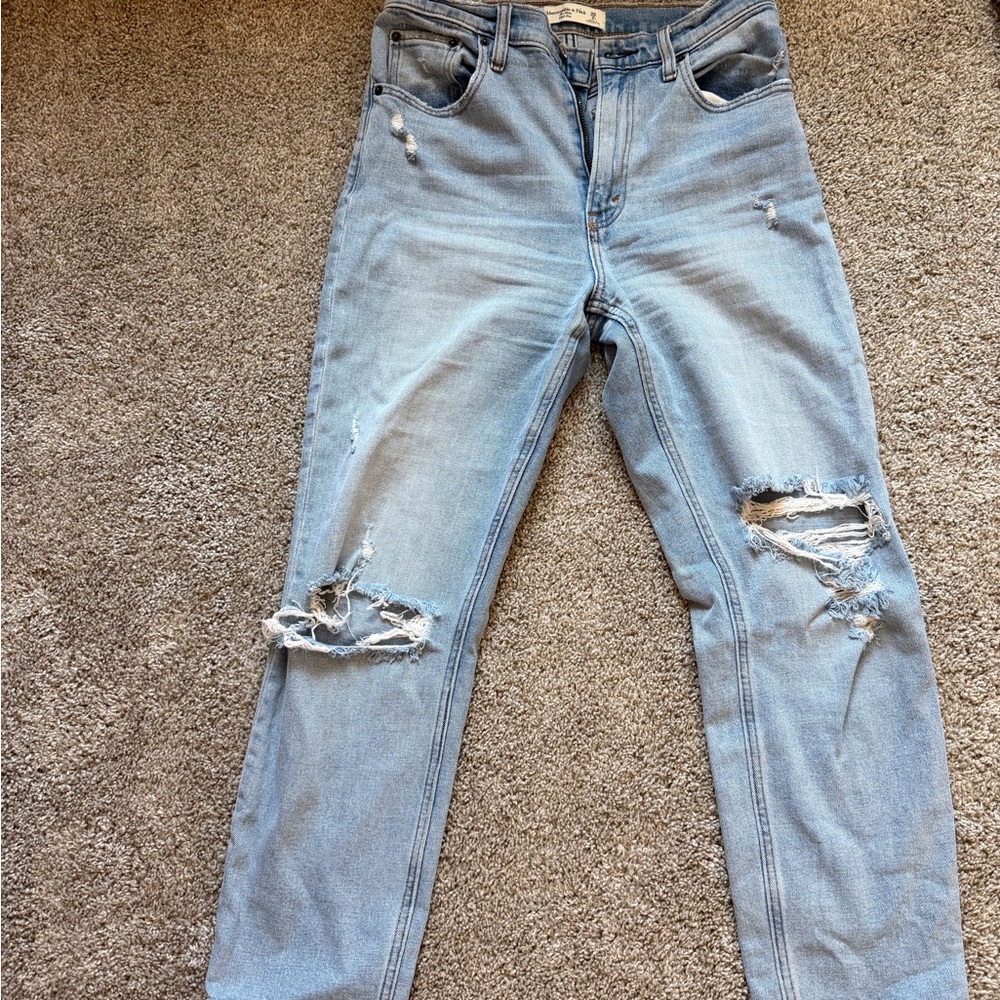 Abercrombie & Fitch Light Blue Mom High Rise Jeans